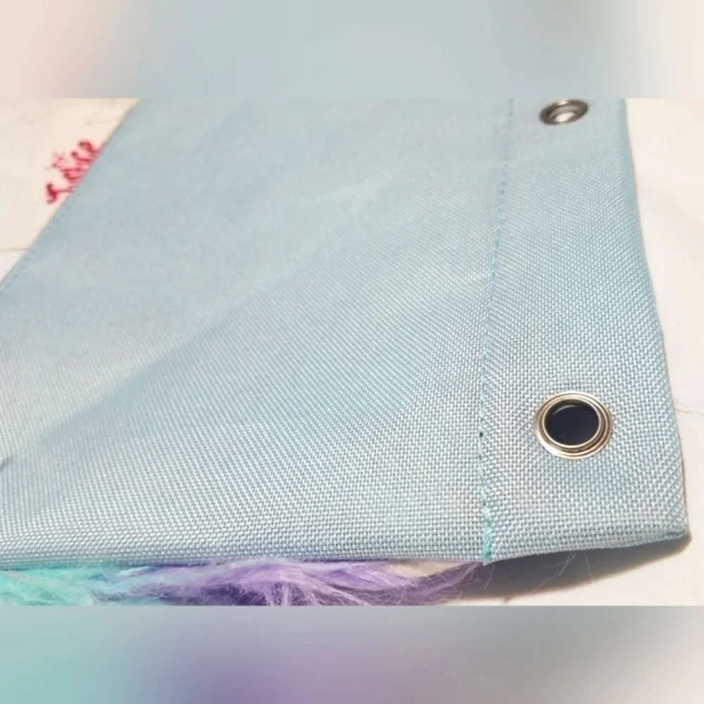 Justice Fuzzy Unicorn Themed Pencil/Pens Ring Binder Case